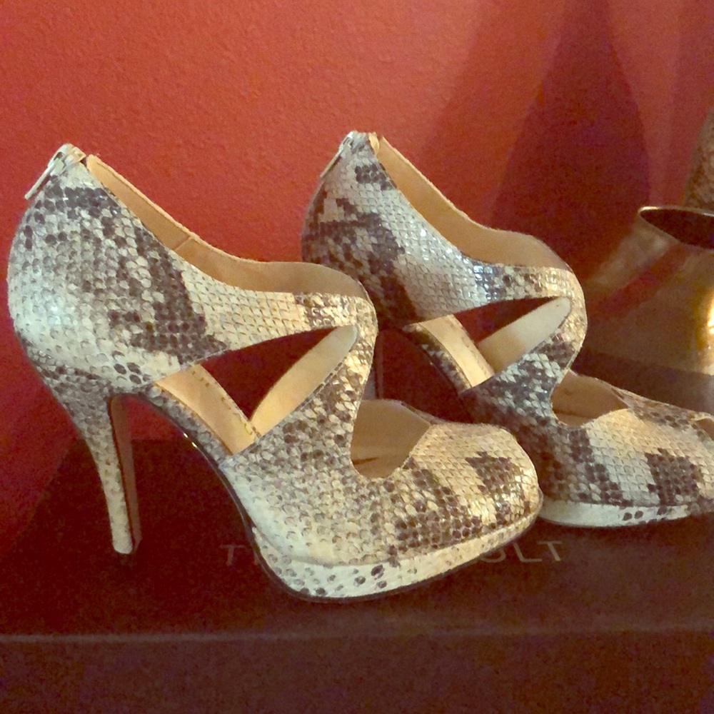 Snake Skin 4” Peep Toe custom designed for 7 1/2